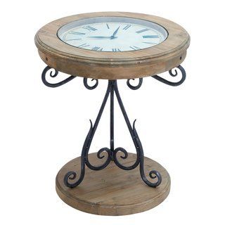 Unique Round Clock Coffee table and End Tables your design. Great Glass Coffee Table has large working clock Use this Beautiful Table as a Sofa Table or Console Tables in almost any area of your home. Contemporary Design End Table looks great.  