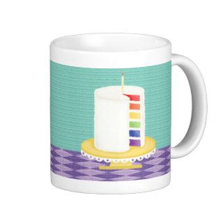 Rainbow Layered Birthday Cake Mug