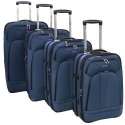 Kemyer Malibu Blue 4 piece Expandable Upright Luggage Set Kemyer Four piece Sets