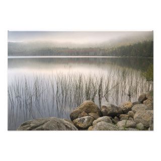 Sunset through fog over Upper Hadlock Pond Photographic Print