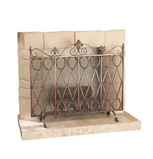 Shop CBK Ltd Casa Cristina Collection Iron Fireplace Screen with Mesh Background, 42 Inch L at the  Home Dcor Store