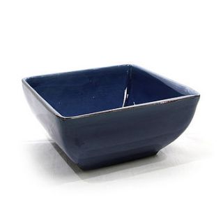 ceramic blue square bowl by erde ceramica