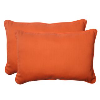 Pillow Perfect Orange Outdoor Sundeck Corded Oversized Rectangular Throw Pillows (Set of 2) Pillow Perfect Outdoor Cushions & Pillows