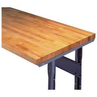 Tennsco Adjustable Workbench — Wood Top, 60in.W x 30in.D, Medium Gray, Model# WBA-1-3060W  Workbenches