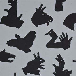 sample 'hand made' grey hand shadow wallpaper by paperboy wallpaper