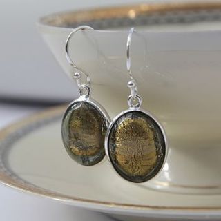 silver earrings in murano glass by claudette worters