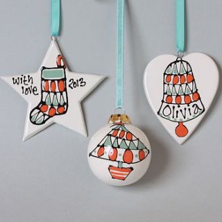 retro style personalised christmas decs by gallery thea