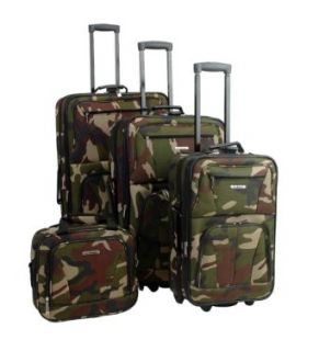 Rockland Luggage Skate Wheels 4 Piece Luggage Set, Camouflage, One Size Clothing