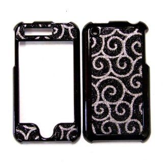Cuffu  Black Shimmer w Silver Swirl   iPhone 3G / iPhone 2nd Generation Special Texture Case Cover Perfect for Sprint / AT&T / Nextel / Tmobile / Verizon Makes Top of the Fashion AND a Premium Iphone 3G Screen Protector in Only One LOWEST Shipping Rate