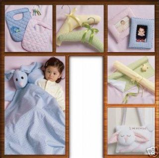 Butterick 4475 Sewing Pattern Makes Baby Gifts Buny Blanket Buddy Bibs Frames, Door Sign Padded Hangers and Changing Mat