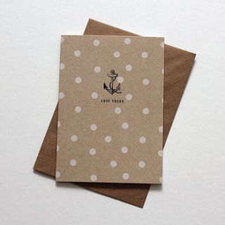 'ahoy there' nautical notelet by studio seed