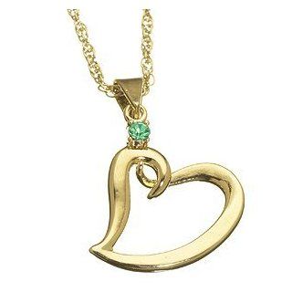 Mothers Birthstone Heart Charm Pendant May Jewelry