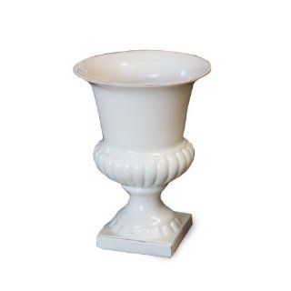 Elegant White Ceramic Urn  Outdoor Urns  Patio, Lawn & Garden