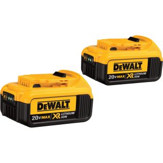 DEWALT 20V MAX Premium XR Lithium-Ion Battery — 2-Pk., 20 Volt, 4.0Ah, Model# DCB204-2  Power Tool Batteries