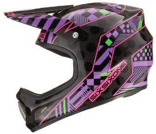 SixSixOne Downhill Helm Evo Carbon schwarz/lila/pink Helm (Gre XL) Sport & Freizeit