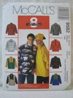 McCall's Misses' & Men's Unisex Pullover Top and Hat 8 Great Looks One Easy Pattern 9582