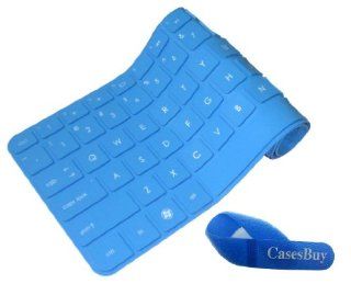 CasesBuy Blue Backlit Ultra Thin Soft Silicone Gel Keyboard Protector Skin Cover for 13.3 Inch HP Folio 13 series, such as 13 1029WM, 13 1020US(if your "enter" key looks like "7", our skin can't fit) with Free Wristband from CasesBu