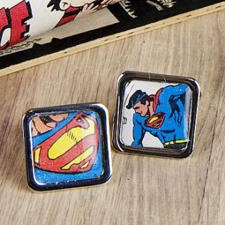 comic super hero cufflinks by ellie ellie