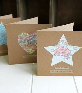 personalised vintage map cards by posh totty designs interiors