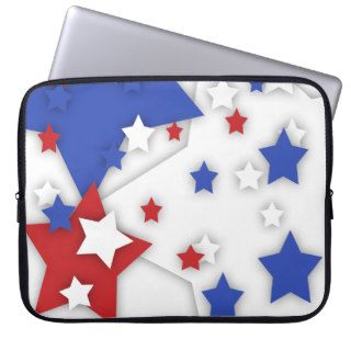 Star Shadow Bright Red White Blue Laptop  Bag Computer Sleeves