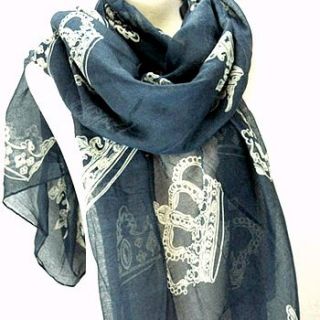 crown print scarf by cherry & joy