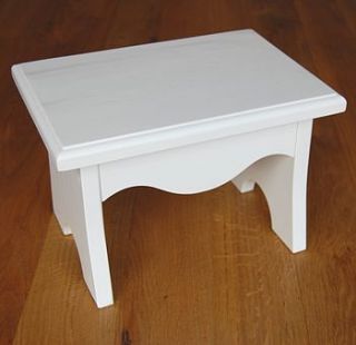 white children's wooden step stool by furnitoys