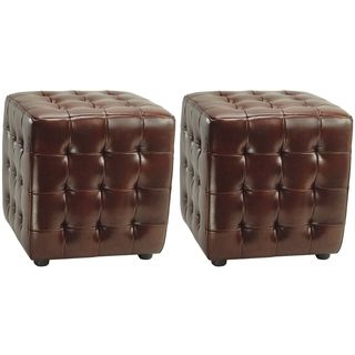 Safavieh Kristof Cordavan Ottomans (Set of 2) Safavieh Ottomans