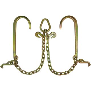B/A Products V-Chain with Hooks — 15in. J- & T-hooks; 3-ft. Legs, Model# N711-8T3  Tow Chains, Ropes   Straps