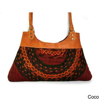 Handmade 'Joyabaj' Huipil/ Leather Purse (Guatemala) Shoulder Bags