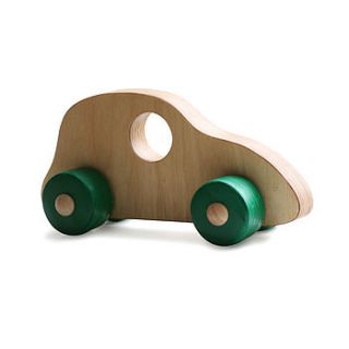 wooden taxi car toy by hop & peck
