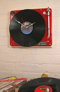 vintage bang and olufsen record player clock by vyconic