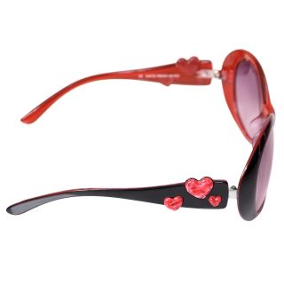 Adi Designs Women's Oversize Heart Detail Fashion Sunglasses ADI Fashion Sunglasses