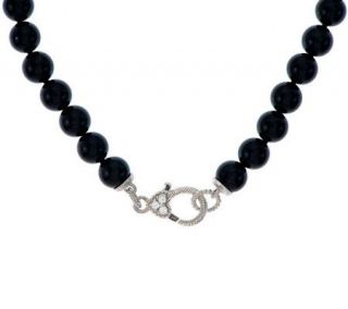 Judith Ripka Sterling Black Onyx Bead Necklace 