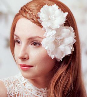 bridal silk flowers hair clip by lov lov