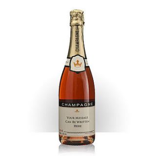 personalised bottle of rose champagne by park lane champagne