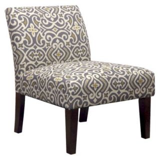 Avington Armless Slipper Chair   Gray/Citron