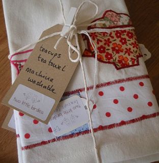 hand made tea towels by two little birdies