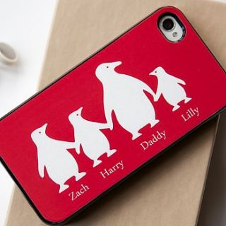 personalised penguin family smart phone case by elephant grey