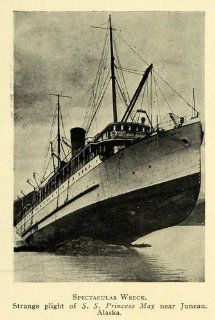 1911 Print Ship Wreck S. S. Princess May Juneau Alaska   Original Halftone Print  