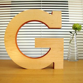 large decorative wooden letter sculpture by designed