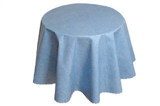 Runde Tischdecke aus Wachstuch abwaschbar Uni Blau   140cm rund (225 01) Küche & Haushalt