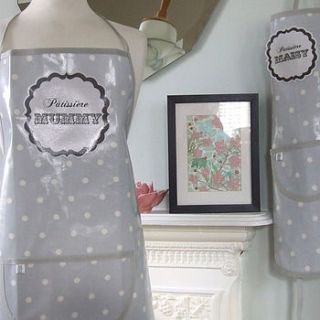 personalised 'pâtissière' oilcloth apron by pinnikity