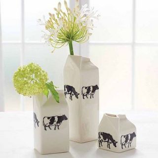 cows porcelain milk jug by hanne rysgaard ceramics