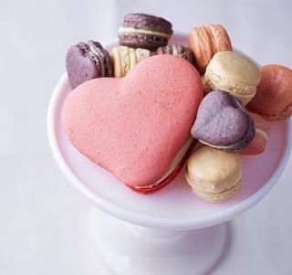 valentine's giant heart french macaroon by miss macaroon