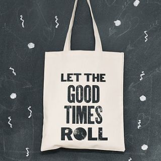 'let the good times roll' tote bag by alphabet bags