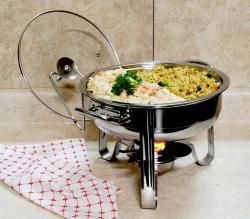 4QT Stainless Steel Chafing Dish With New Duo Section Design ExcelSteel Warming Buffets & Trays