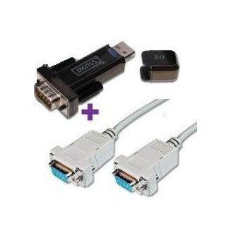 1x Digitus USB 2.0 RS 232 seriell Adapter mit USB Elektronik