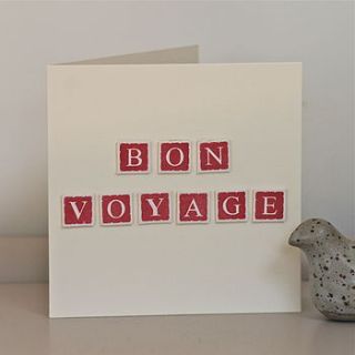 handmade 'bon voyage' card by chapel cards