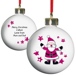 personalised spotty santa bauble by my 1st years