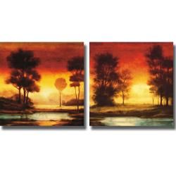 Neil Thomas 'Evening Light I and II' 2 piece Canvas Art Set Canvas